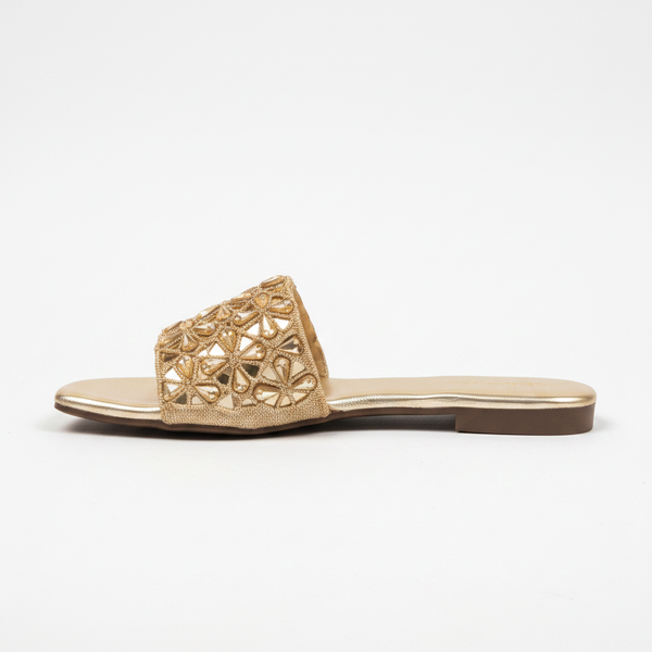 Gold Kundan Star Cluster Slide - Side Profile