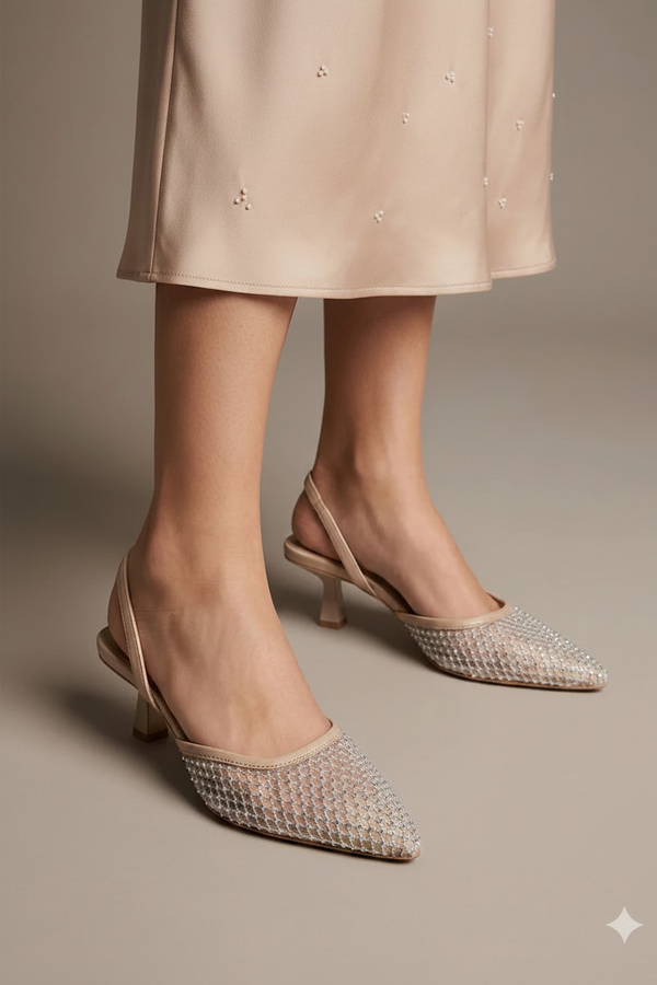 Mesh Slingback Heel - Lifestyle on Feet