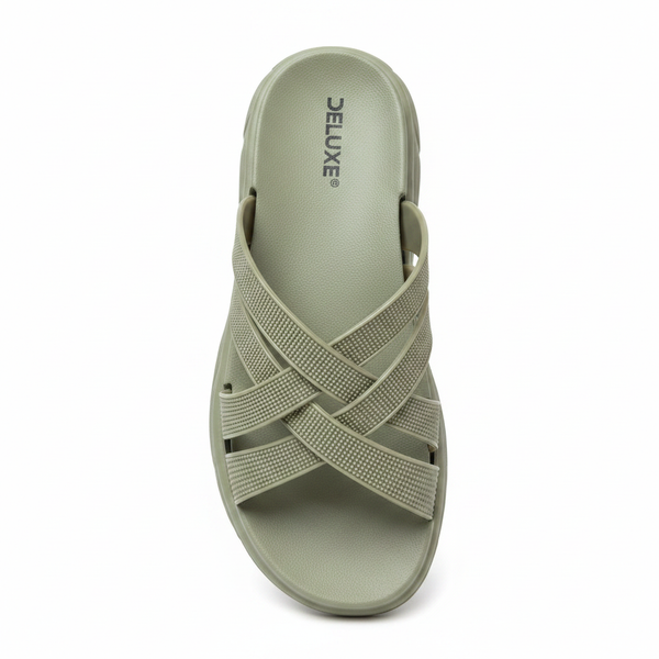 Sage Green Dotted X-Strap - Top Down